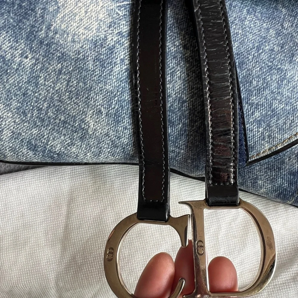 Vintage Christian Dior Denim Saddle Bag - Picture 10 of 15